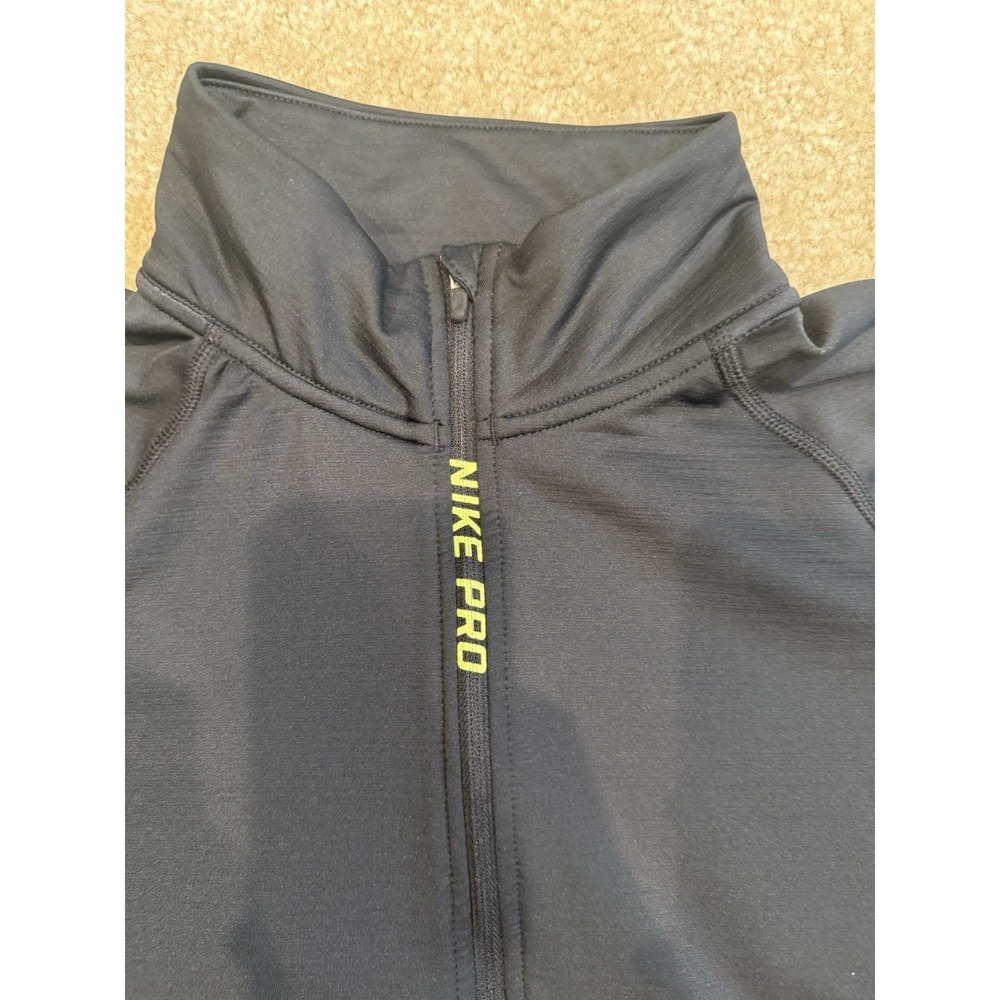 Nike Pro Hyperwarm Quarter Zip Pullover Women's XL Black - Picture 2 of 8